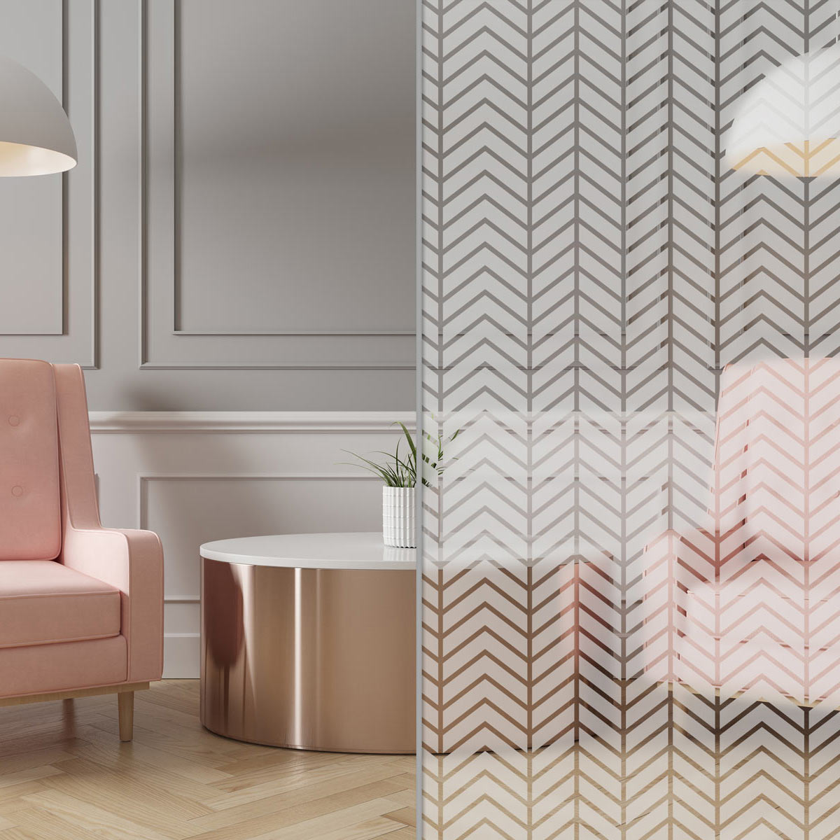 Sandstrahlfolie Herringbone